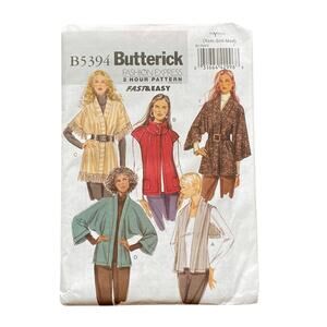 BUTTERICK PATTERN B5394 Womens Cardigan Size XS-MD Sewing Pattern UNCUT